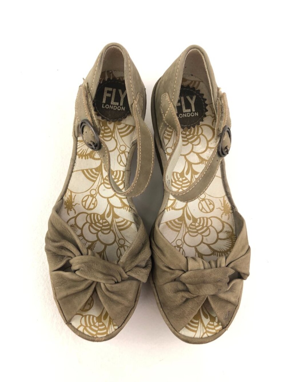 Fly London Yoel Cupido Khaki Wedge Sandals EUR 37 - Picture 12 of 15